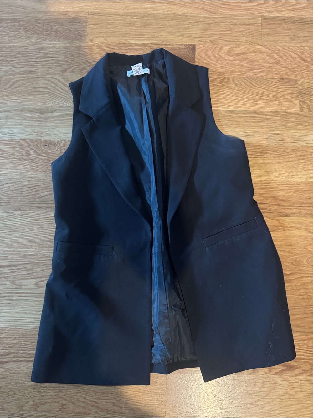 Sincerly Jules Black Sleeveless Tailored Blazer Vest